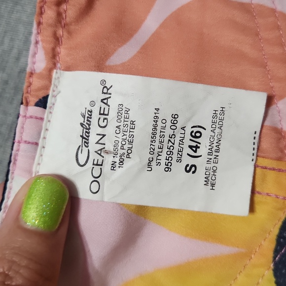 Catalina Brand High-Rise Floral Modest Swimsuit Cover-Up Bottoms Board Shorts - Picture 4 of 11